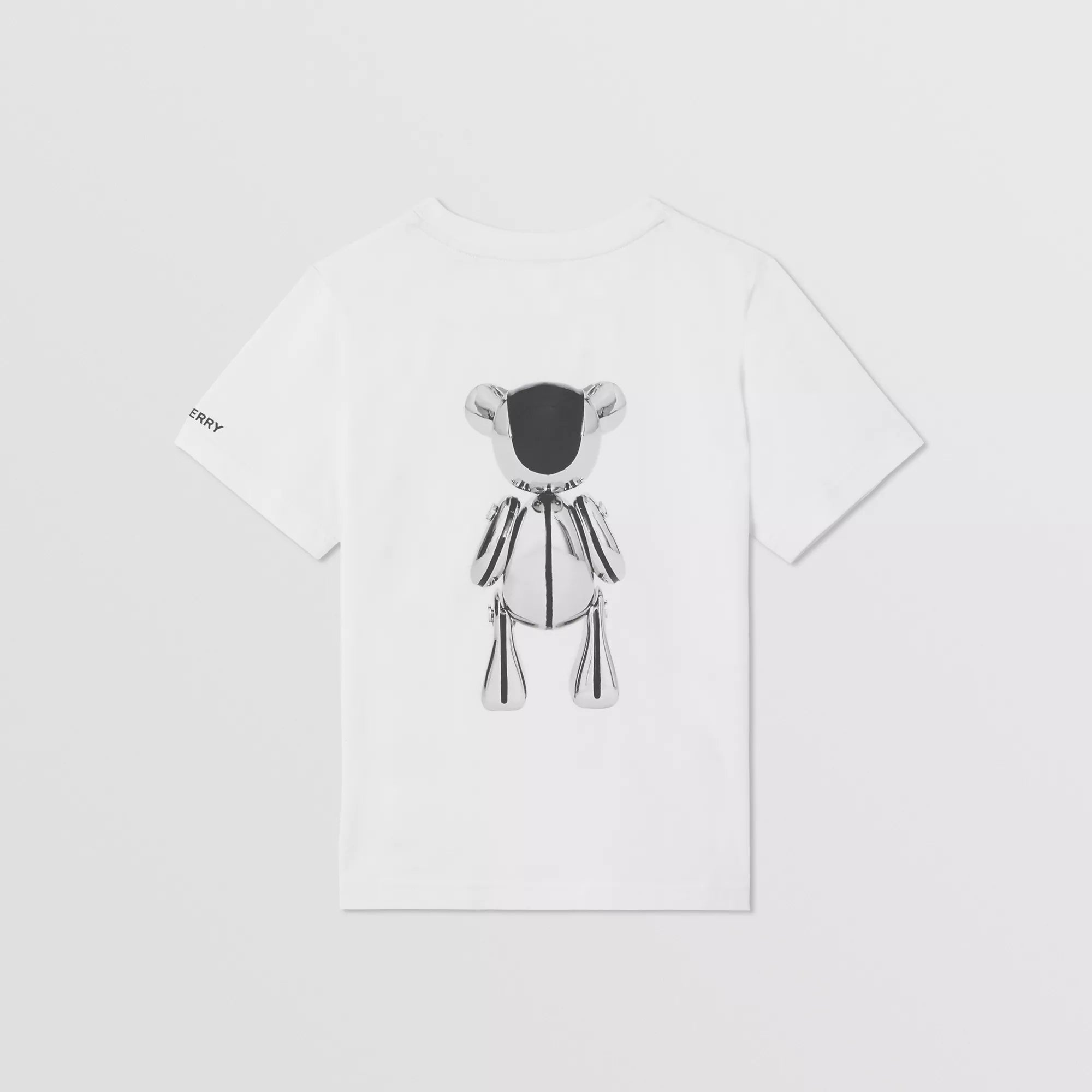 Boys White Printed Cotton T-Shirt