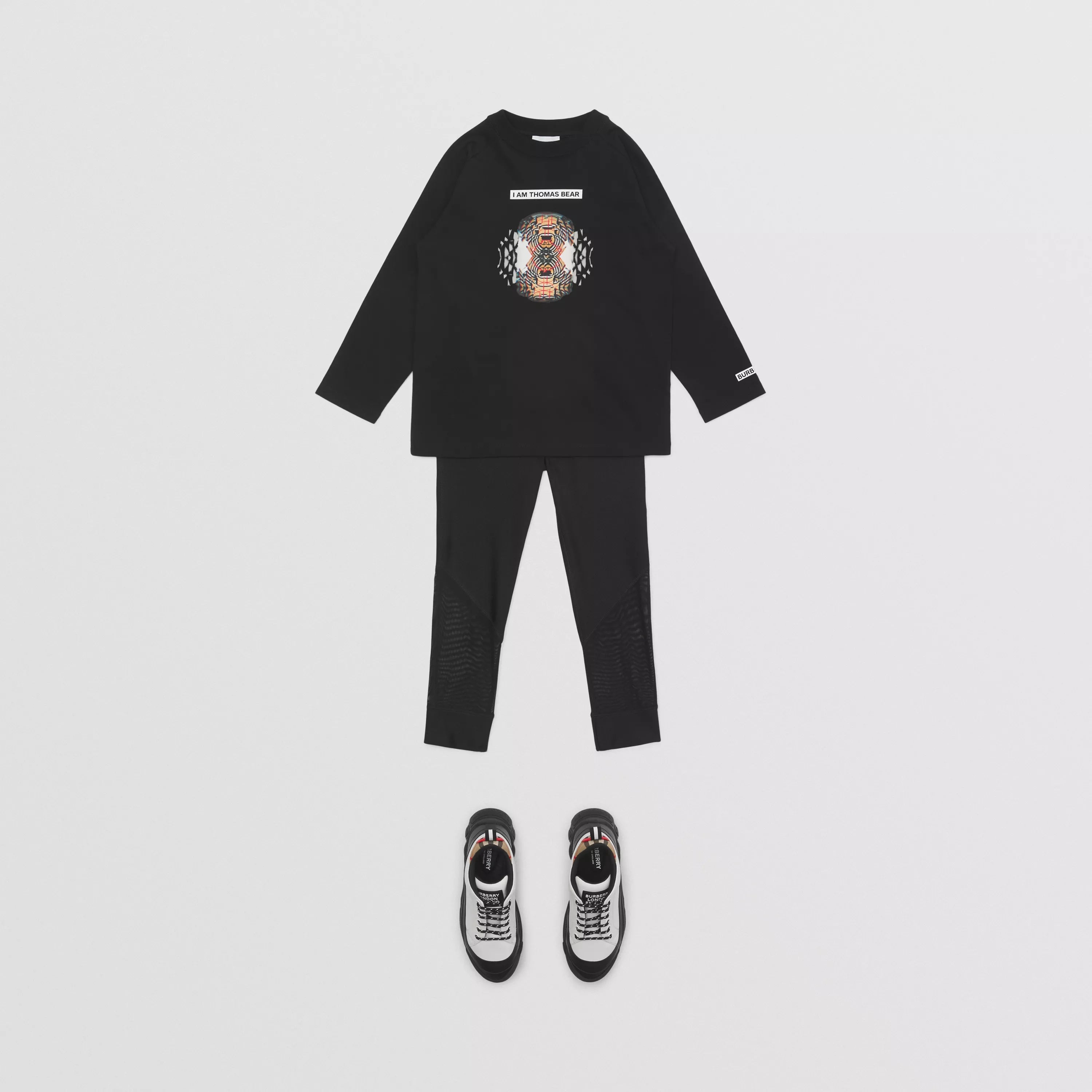 Boys & Girls Black Printed Cotton T-Shirt