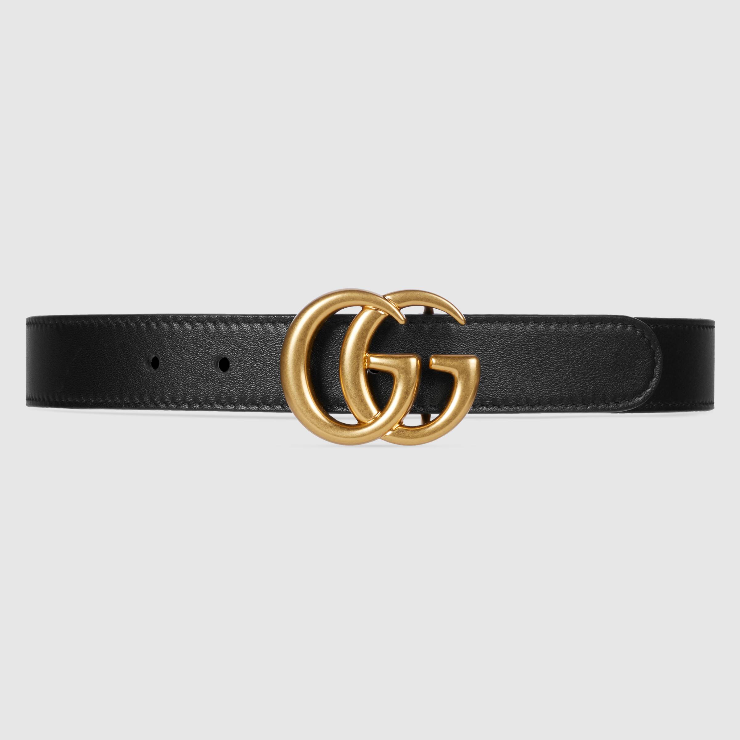 Boys & Girls Black Logo Leather Belt