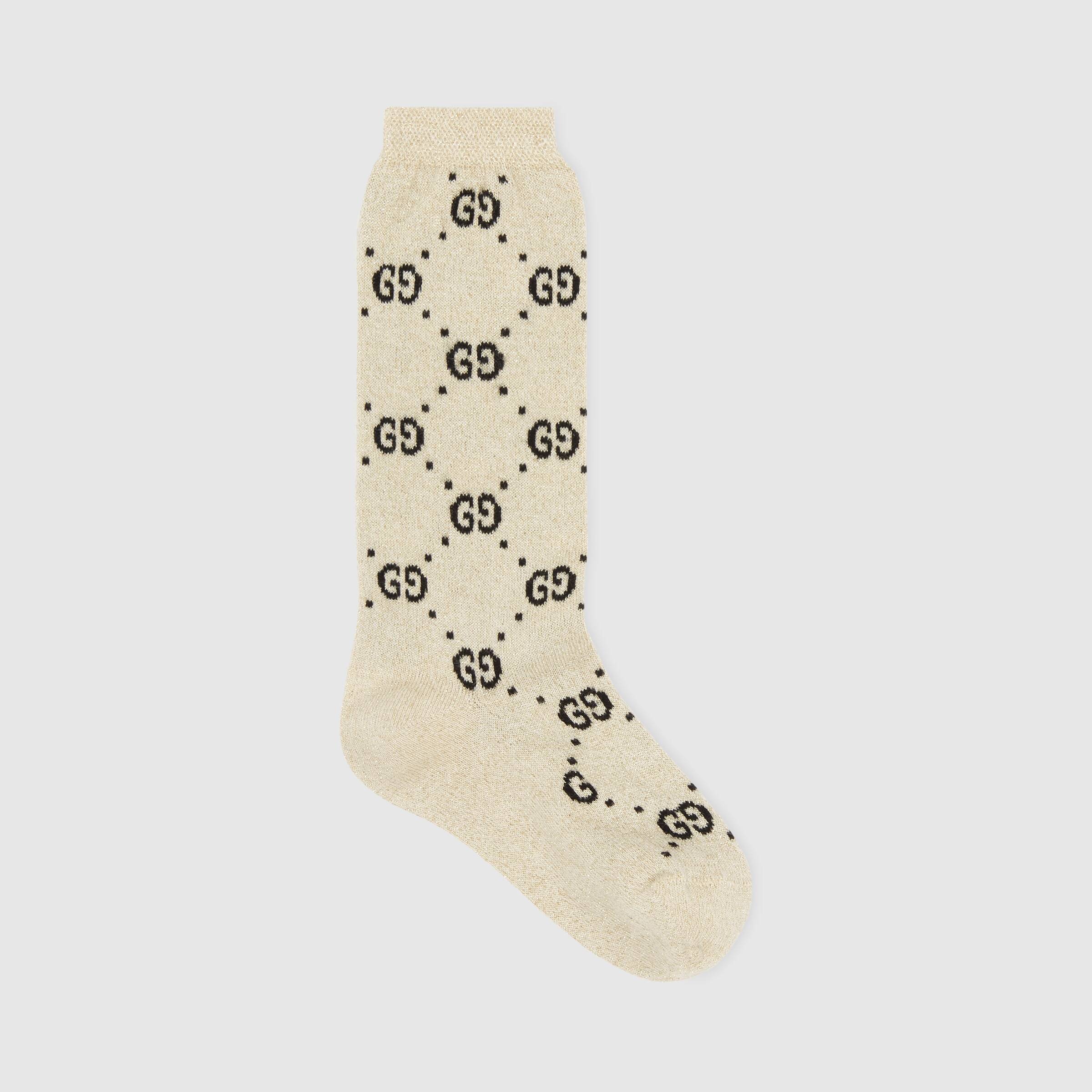 Boys & Girls Ivory GG Logo Socks