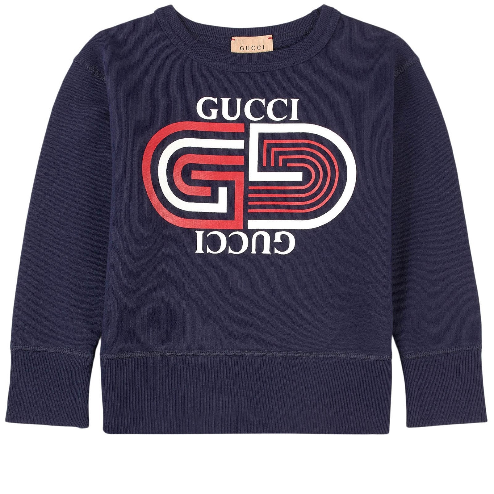 Boys Dark Navy Logo Cotton Sweatshirt