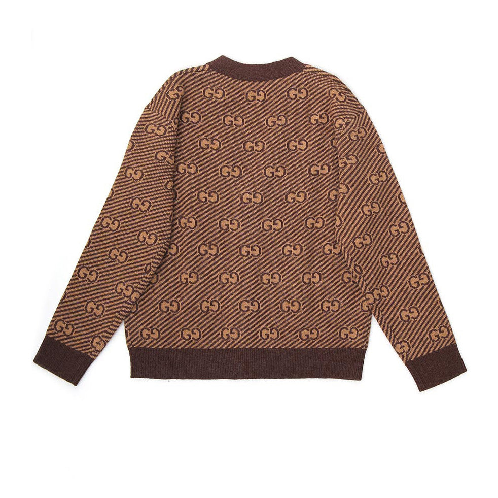 Boys & Girls Brown GG Logo Wool Cardigan