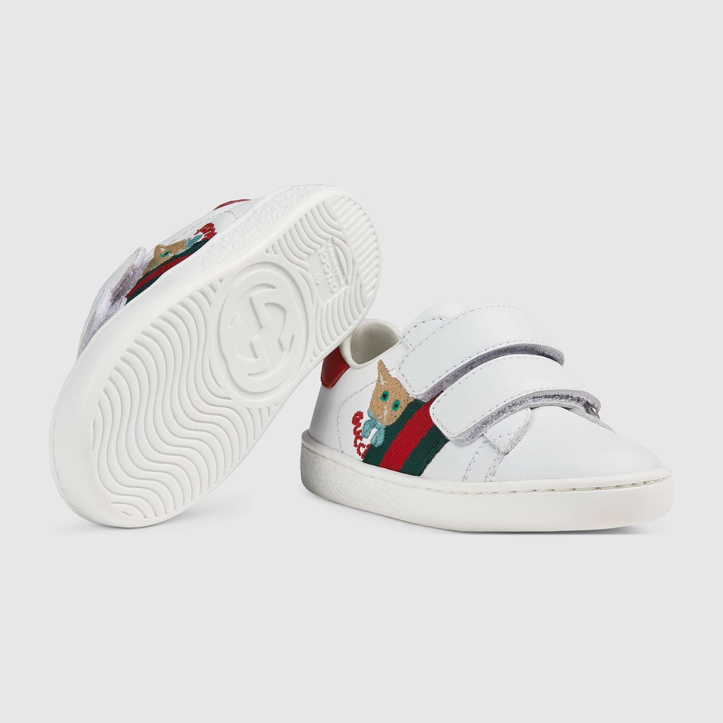 Baby Boys & Girls White Logo Leather Shoes