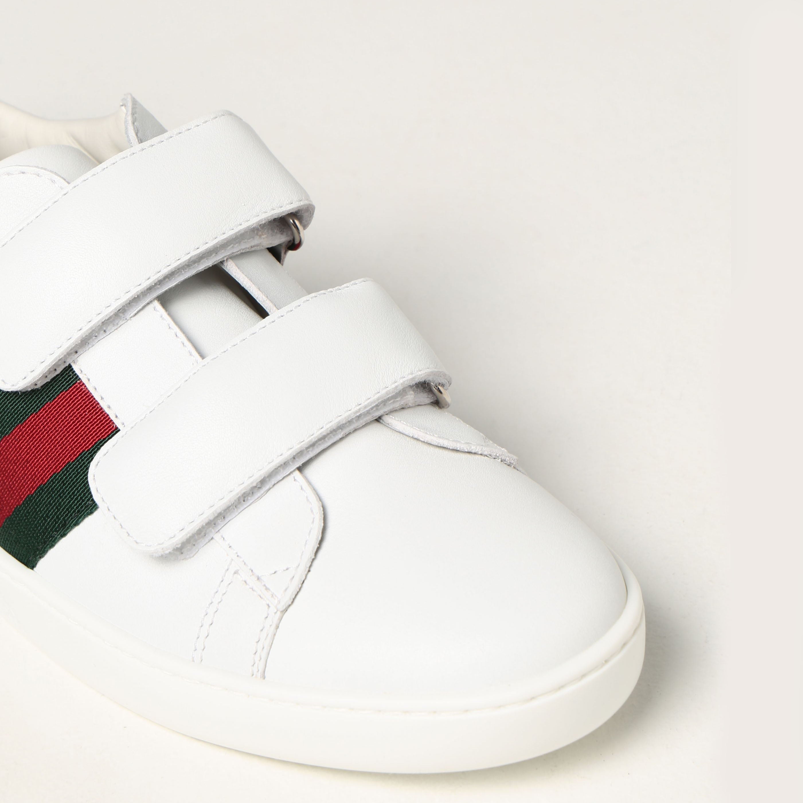 Boys & Girls White Logo Leather Shoes