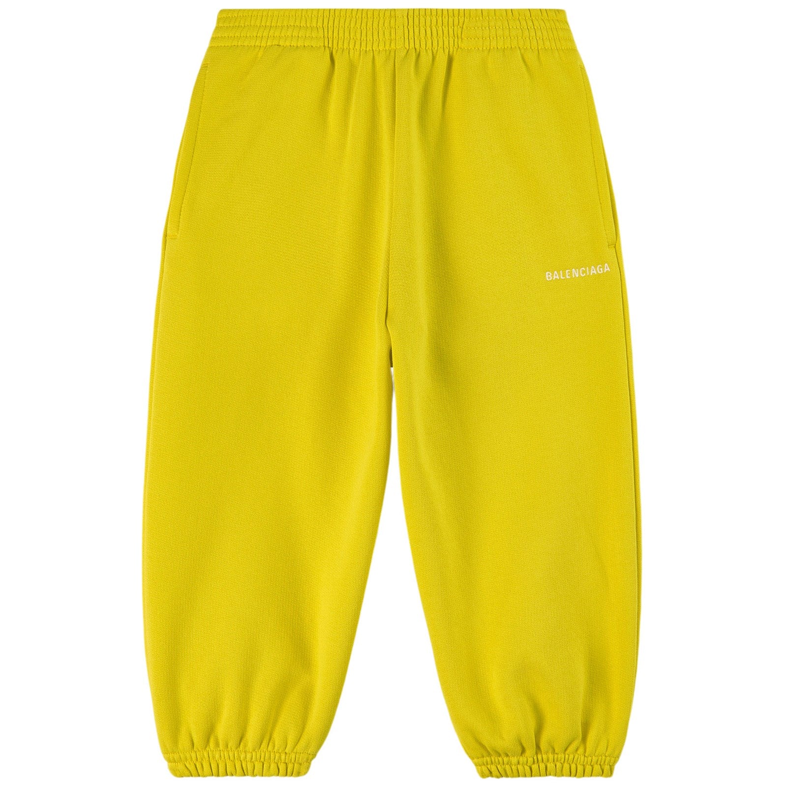 Boys & Girls Yellow Logo Cotton Trousers