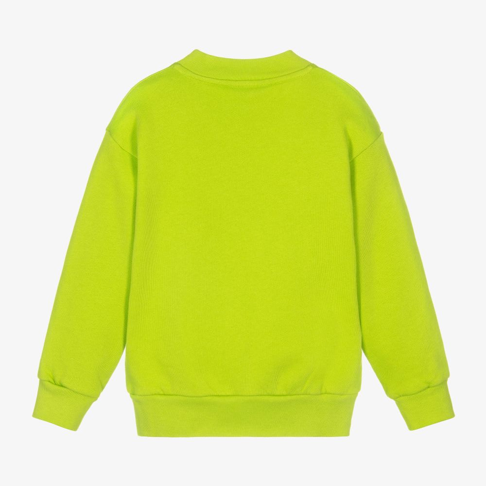 Boys & Girls Green Logo Cotton Sweatshirt