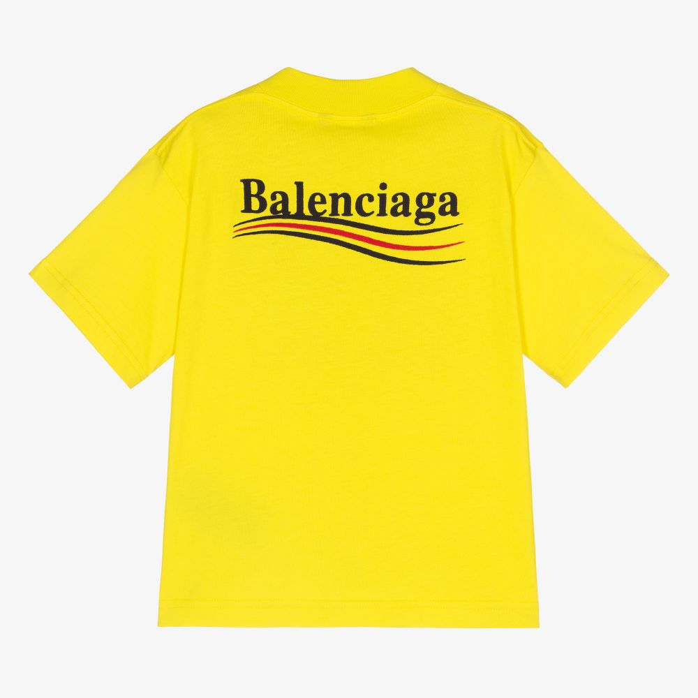 Boys & Girls Yellow Logo Cotton T-Shirt