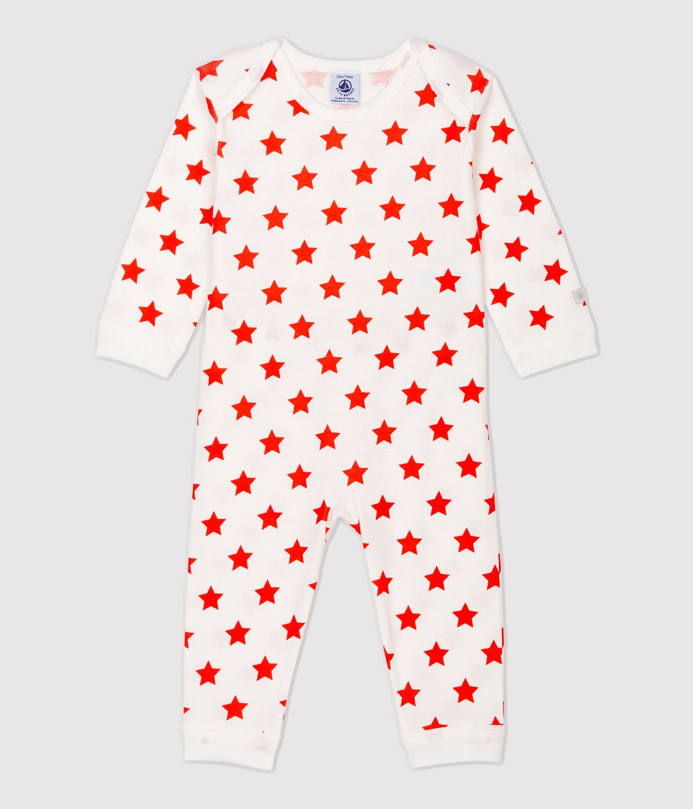 Baby Boys & Girls White Stars Cotton Babysuit