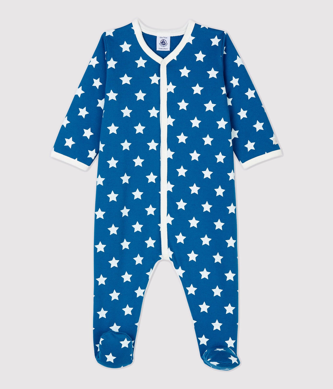 Baby Boys Blue Stars Cotton Babysuit