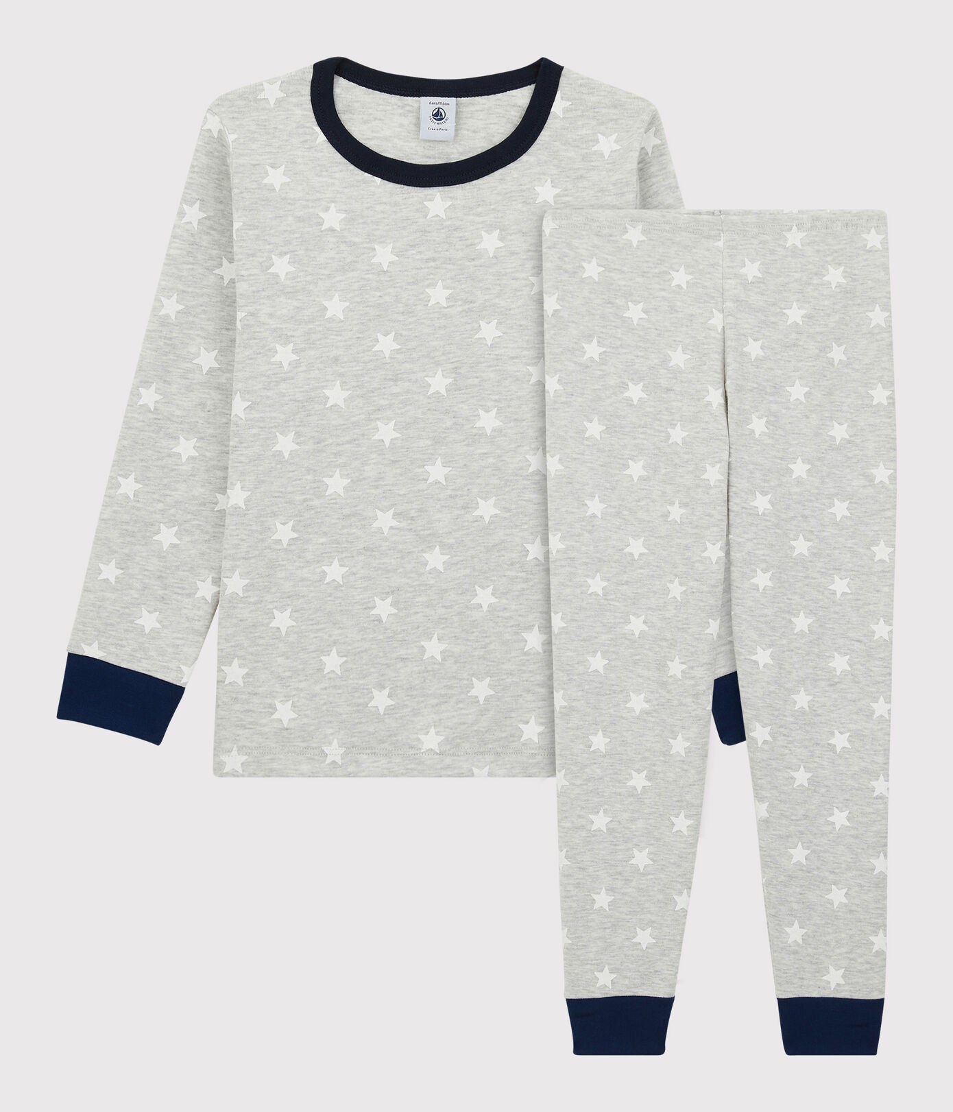 Boys Grey Stars Cotton Nightwear Set