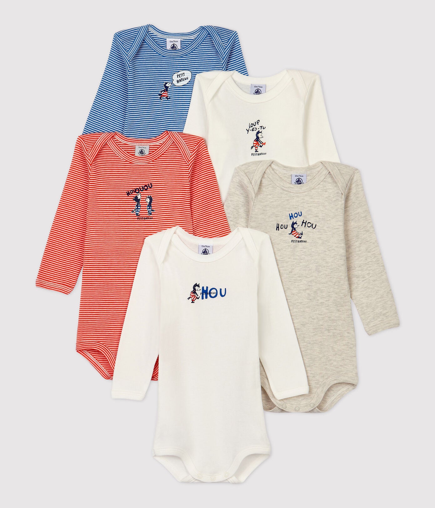 Baby Boys Multicolor Cotton Babysuit Set (5 Pack)