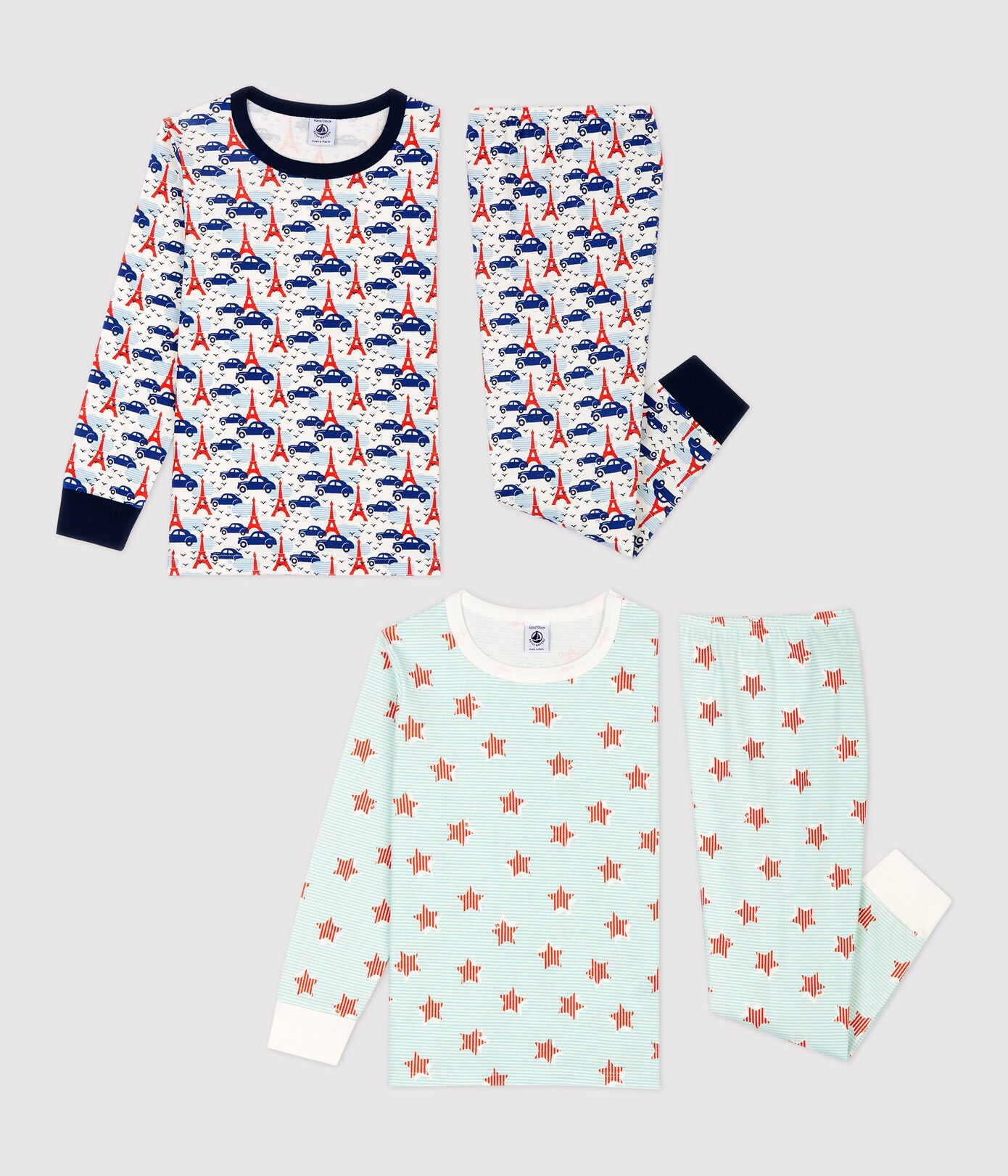 Boys Navy Printed Cotton Nightwear Set (2 Pack)