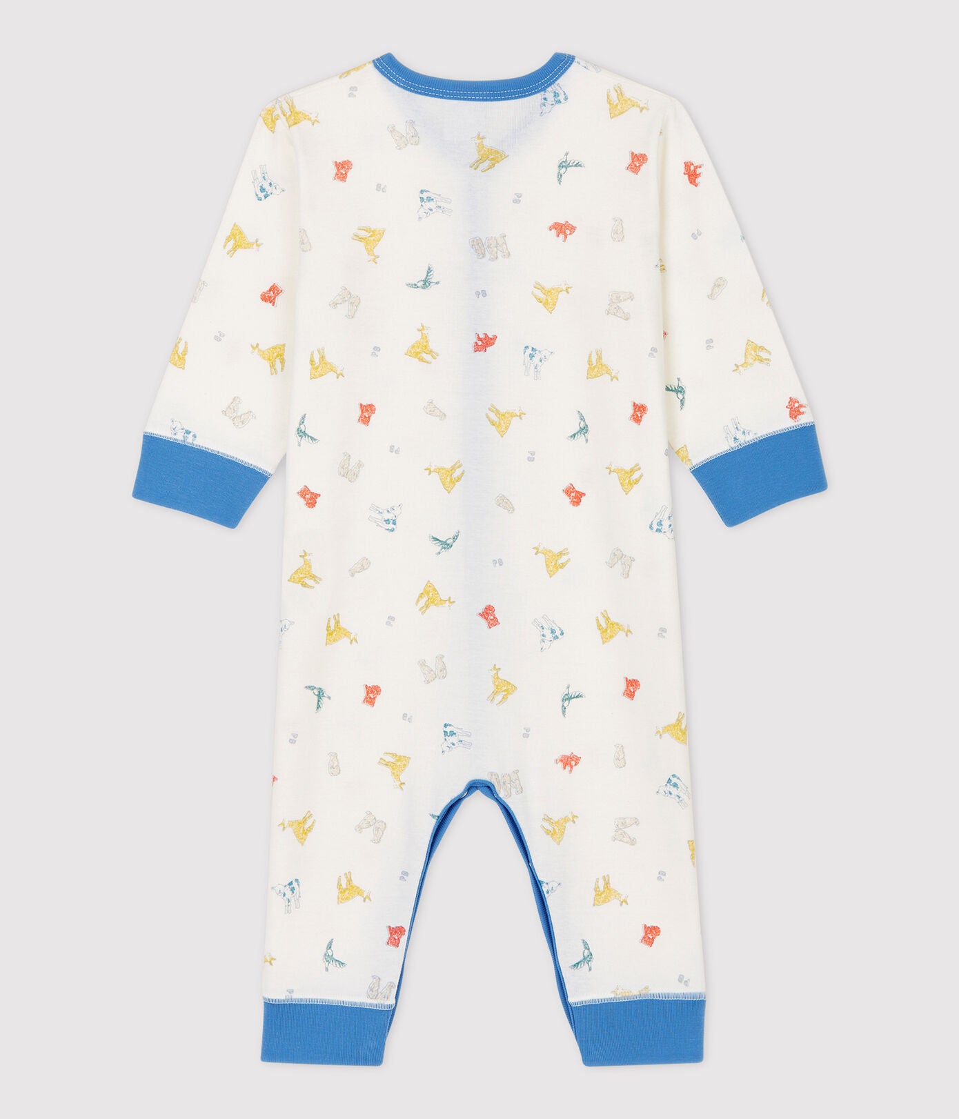 Baby Boys White Printed Cotton Babysuit