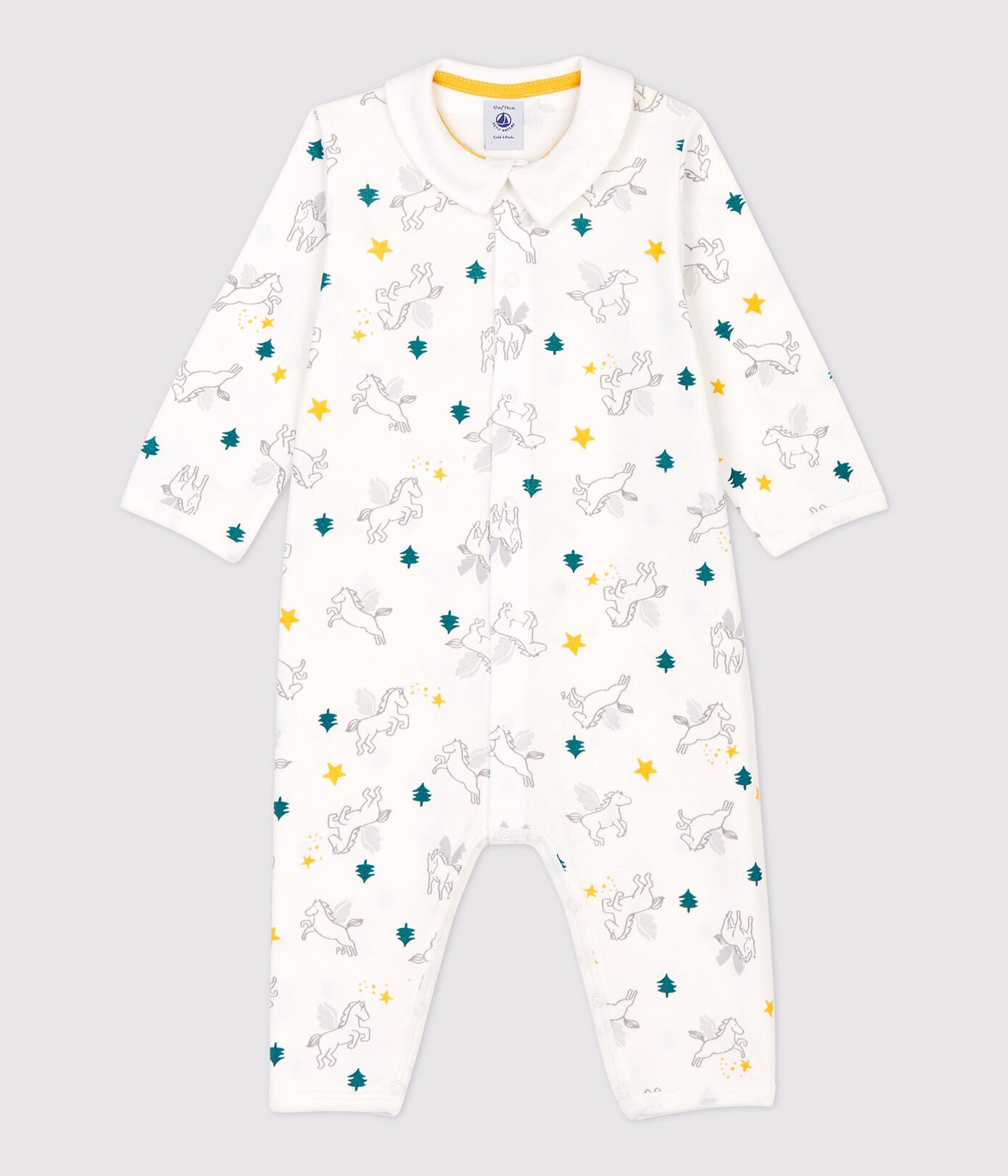 Baby Boys Blue Cotton Babysuit