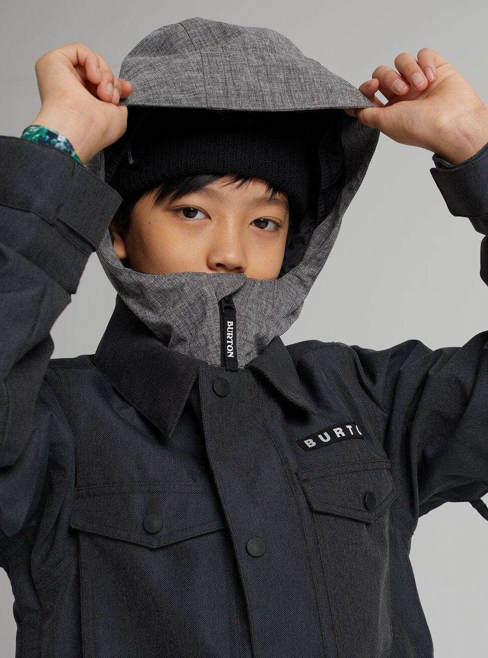 Boys & Girls Black Ski Jacket