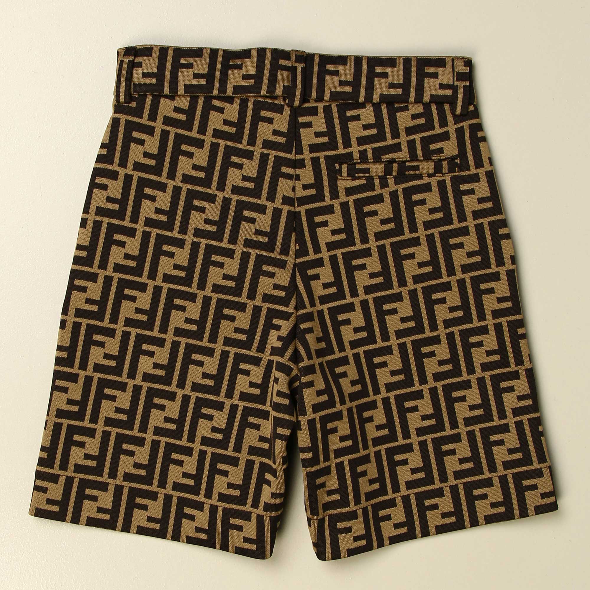 Boys Brown FF Logo Shorts