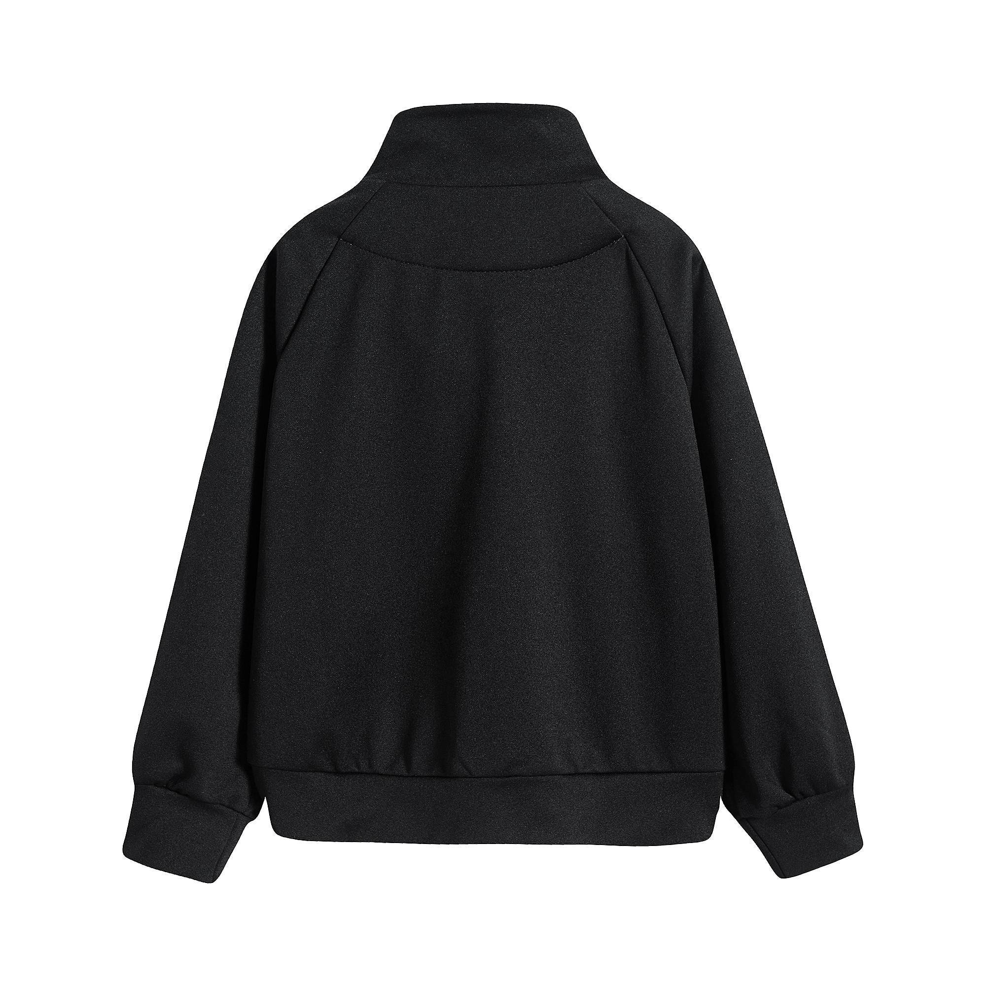 Boys & Girls Black Logo Zip-Up Top