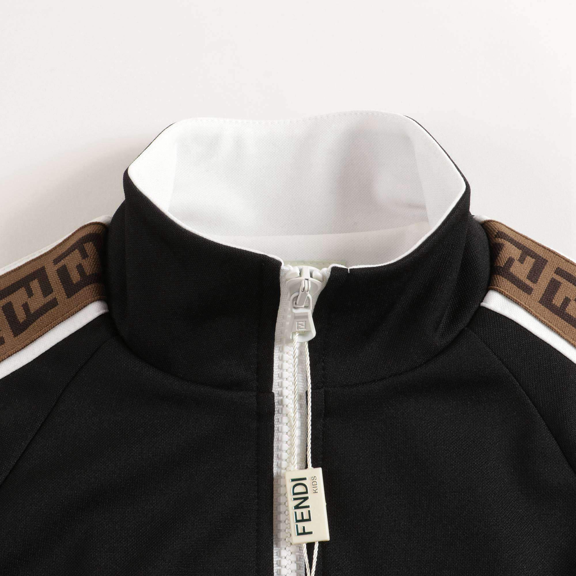 Boys & Girls Black Logo Zip-Up Top