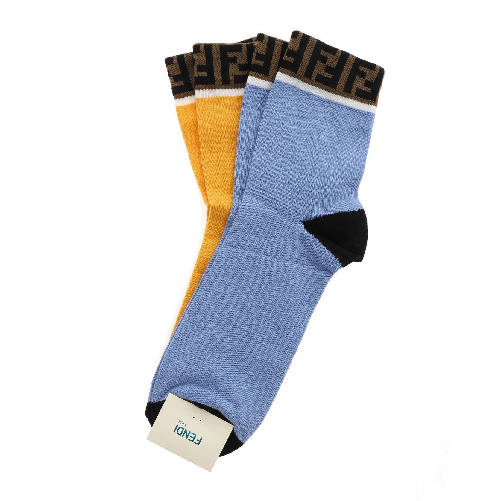 Boys & Girls Blue Logo Cotton Socks (2 Pack)