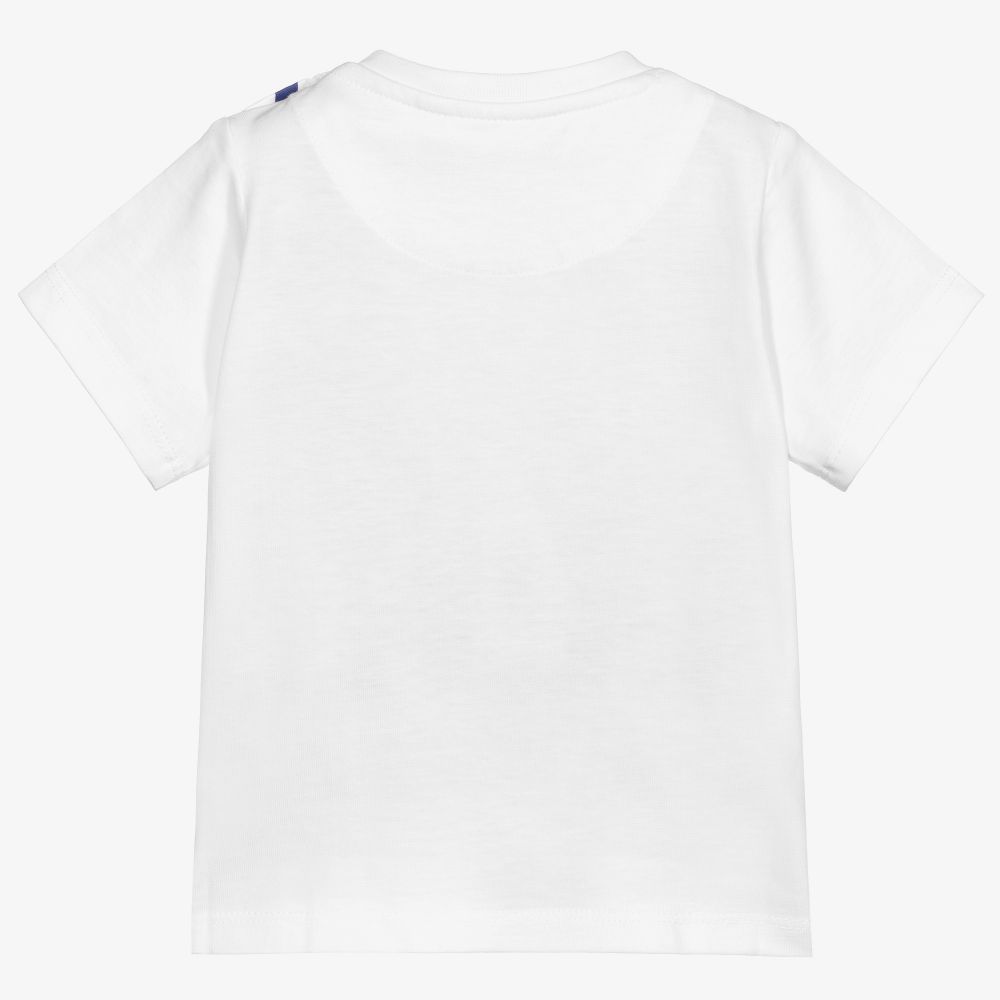 Baby Boys White Logo Cotton T-Shirt