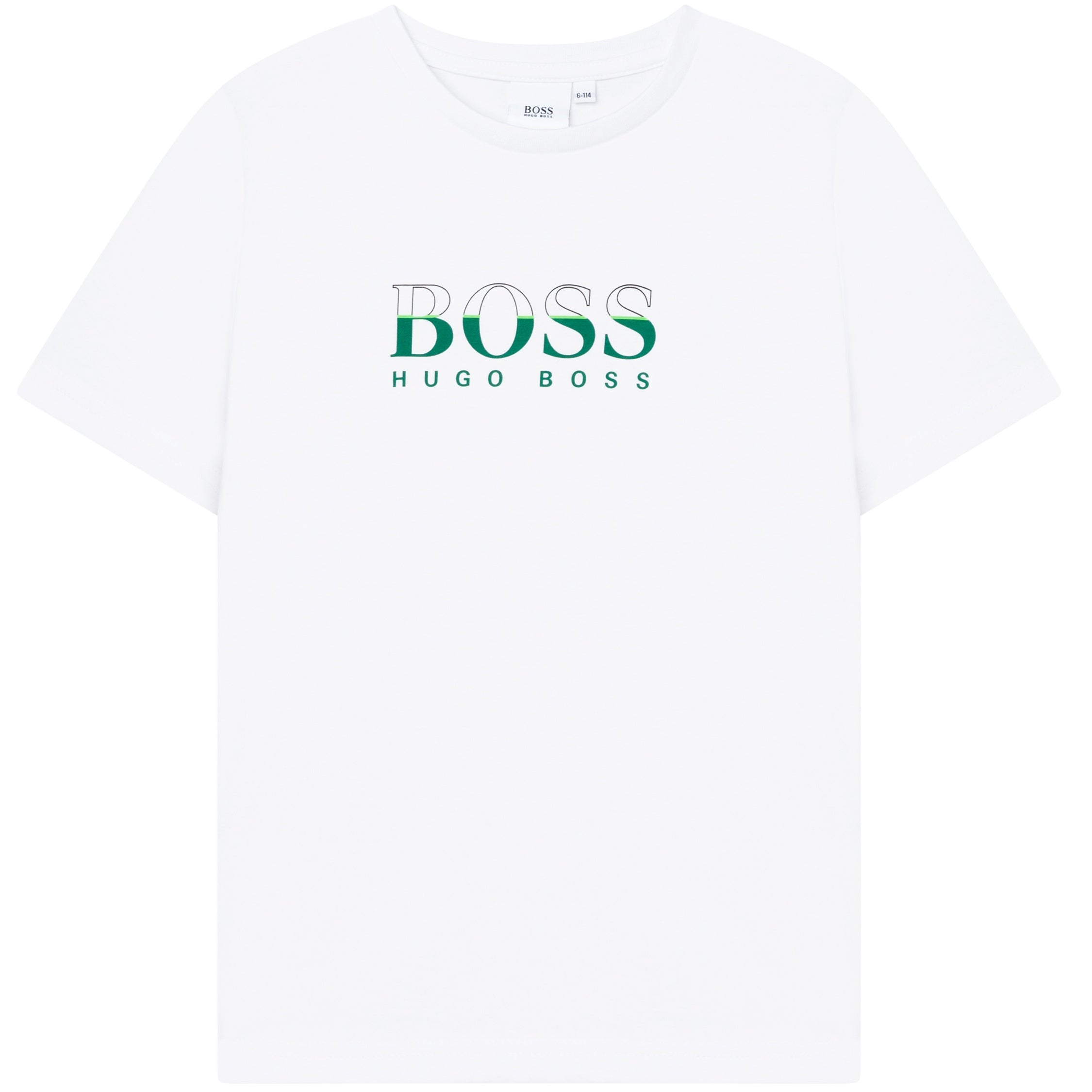 Boys White Logo Cotton T-Shirt