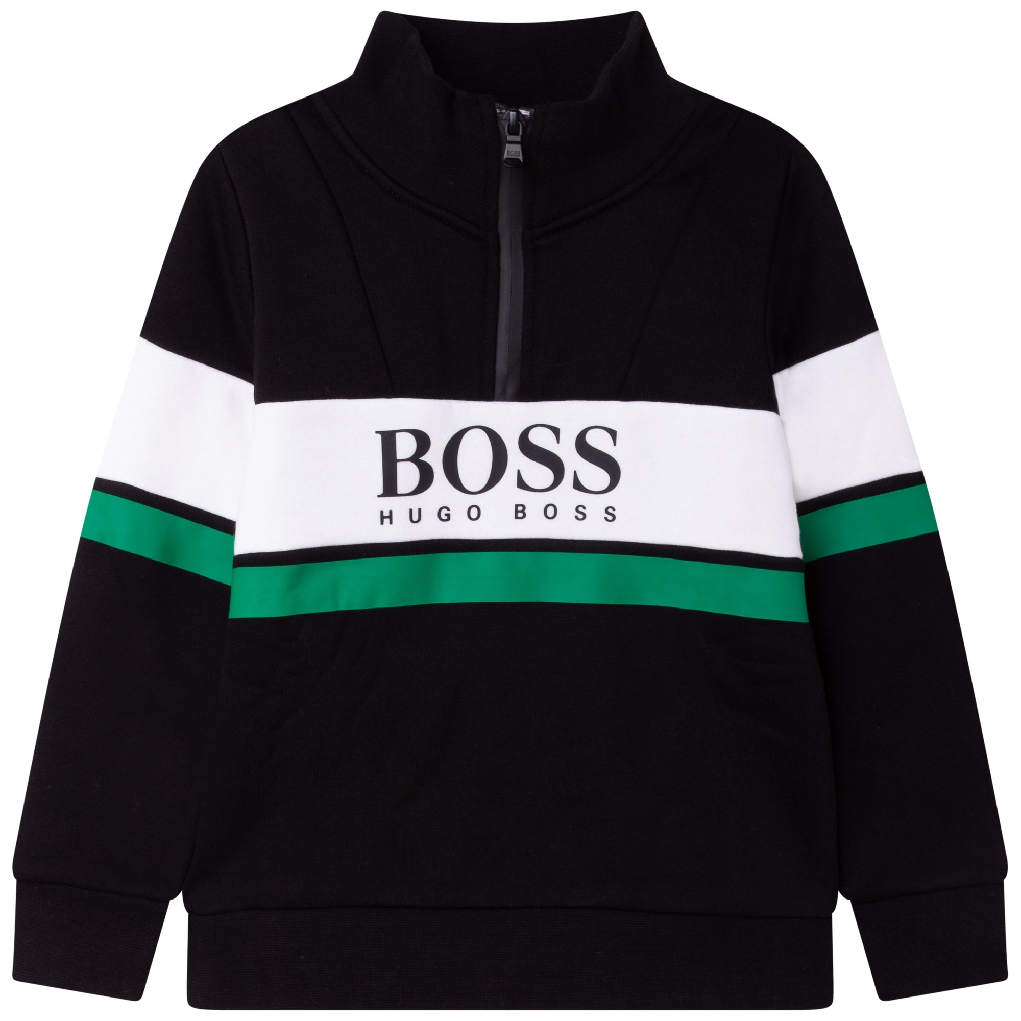 Boys Black Logo Cotton Sweatshirt