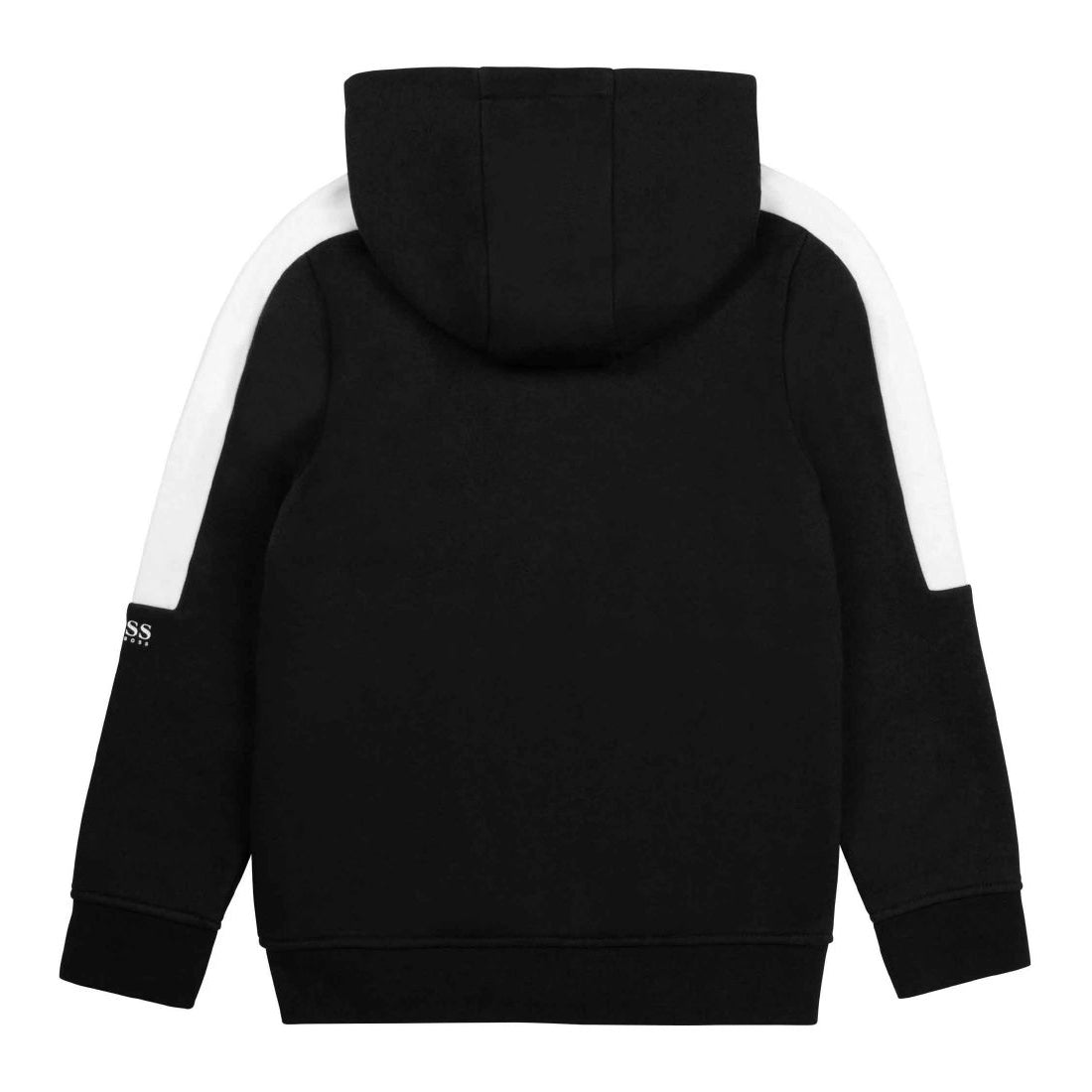 Boys Black Cotton Zip-Up Top