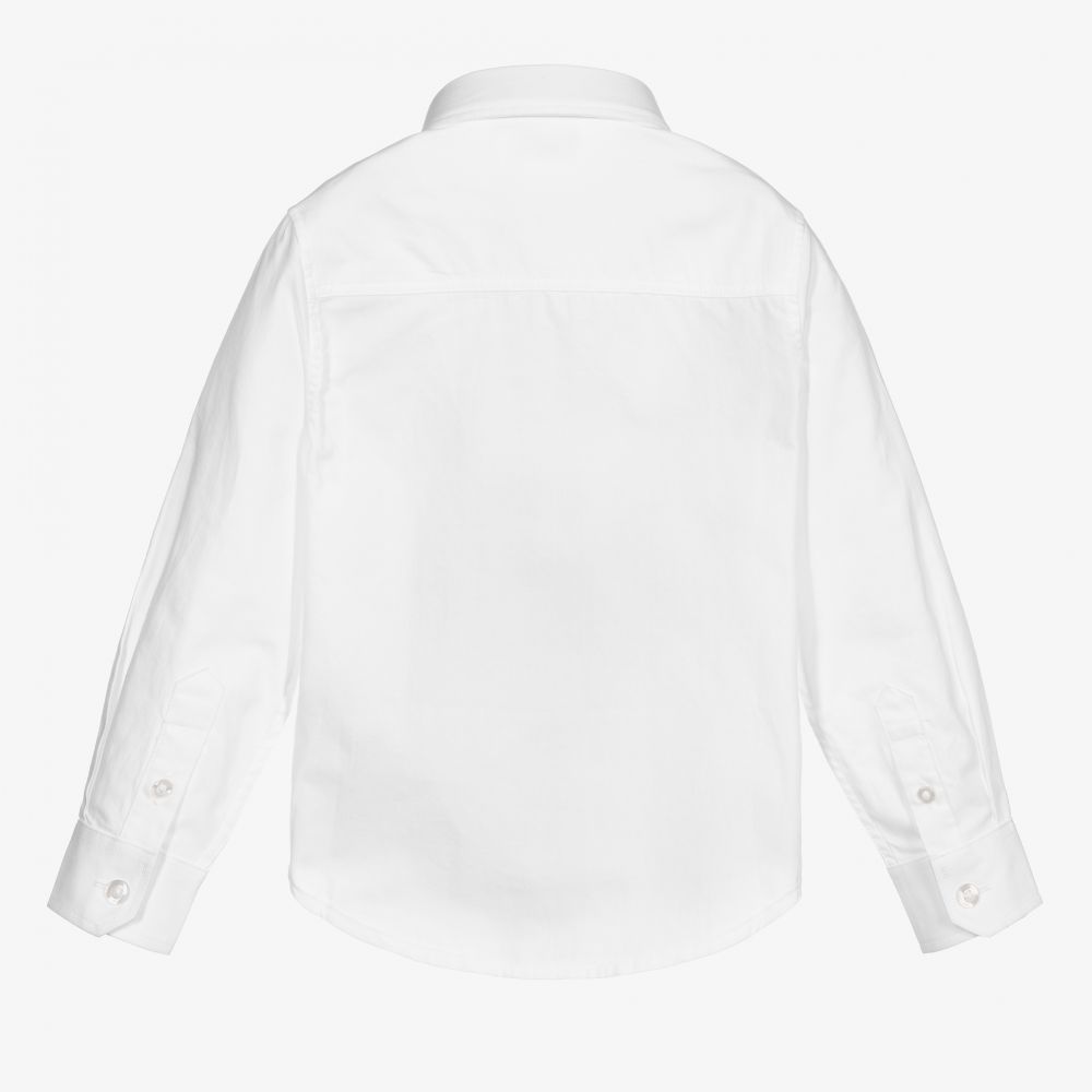 Boys White Cotton Shirt