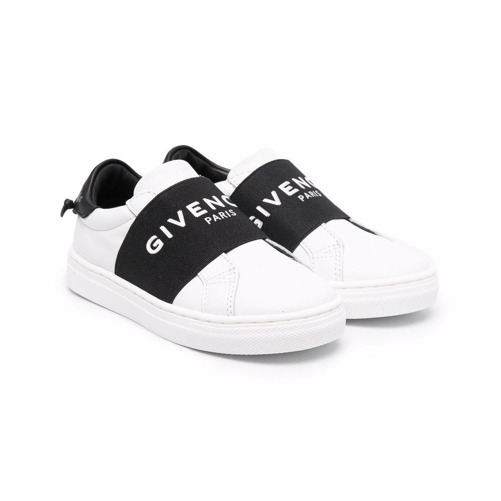 Boys & Girls White Logo Leather Shoes