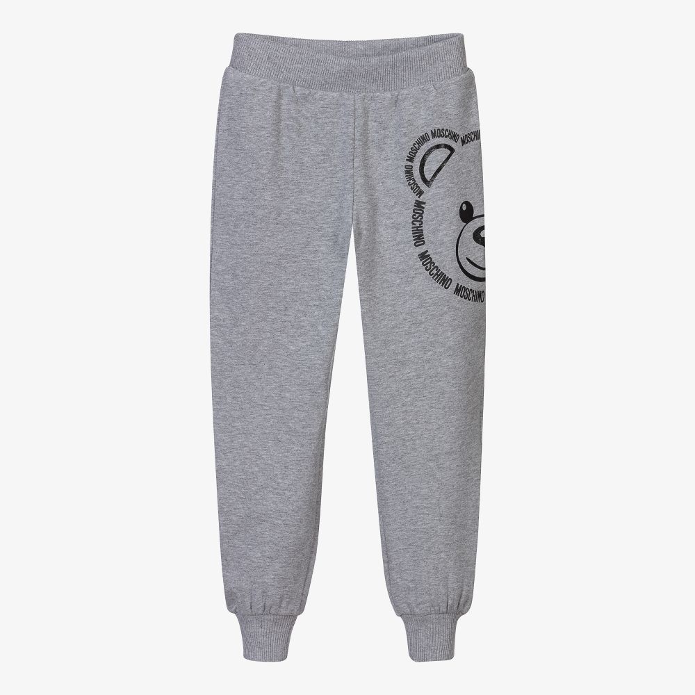 Boys & Girls Grey Logo Cotton Trousers