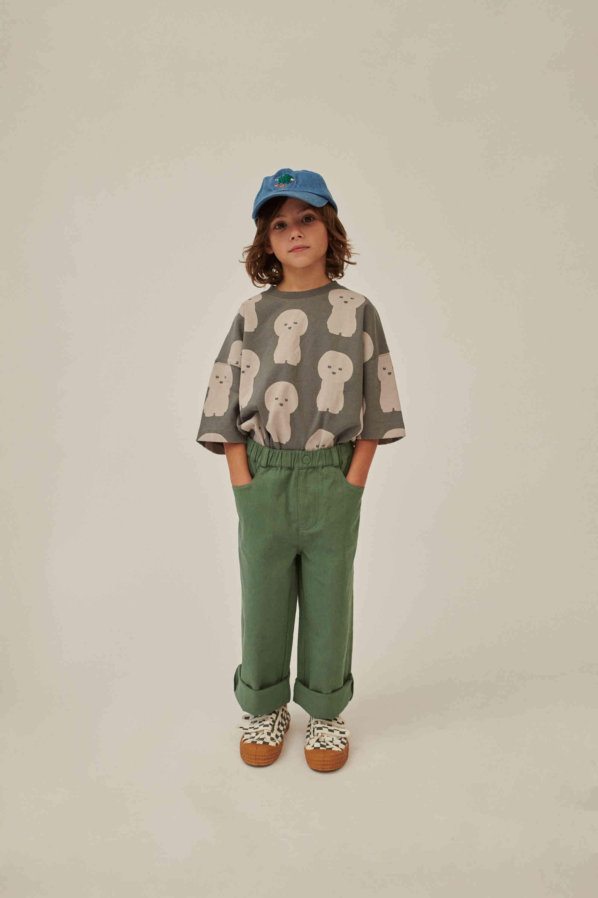 Boys & Girls Grey Cotton T-Shirt