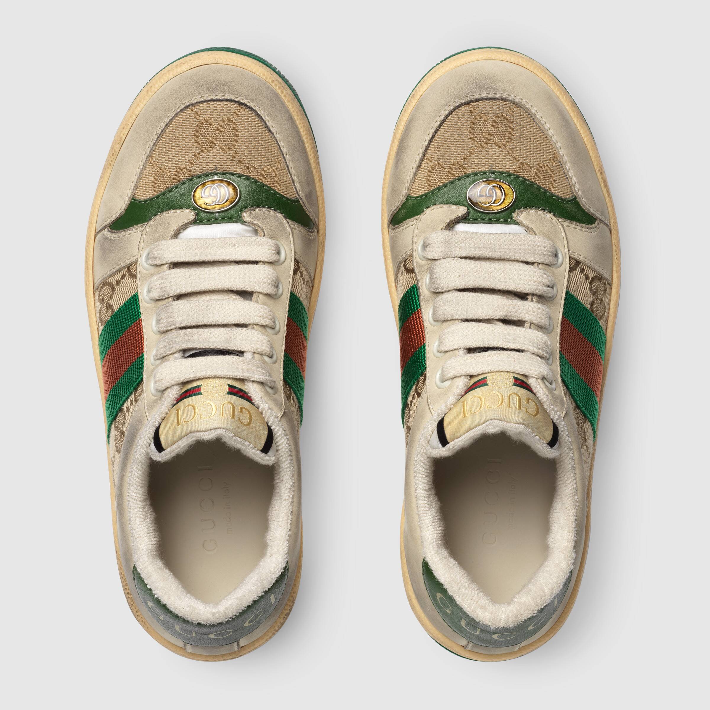 Boys & Girls Green Striped Trainers