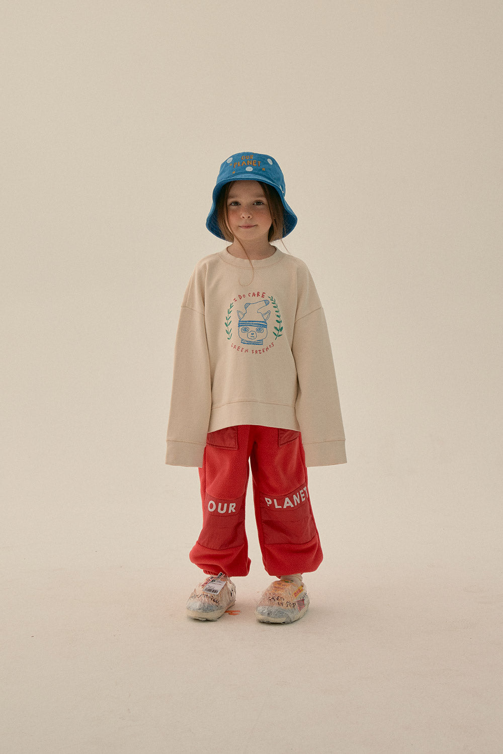 Boys & Girls White Printed Cotton Sweatshirt