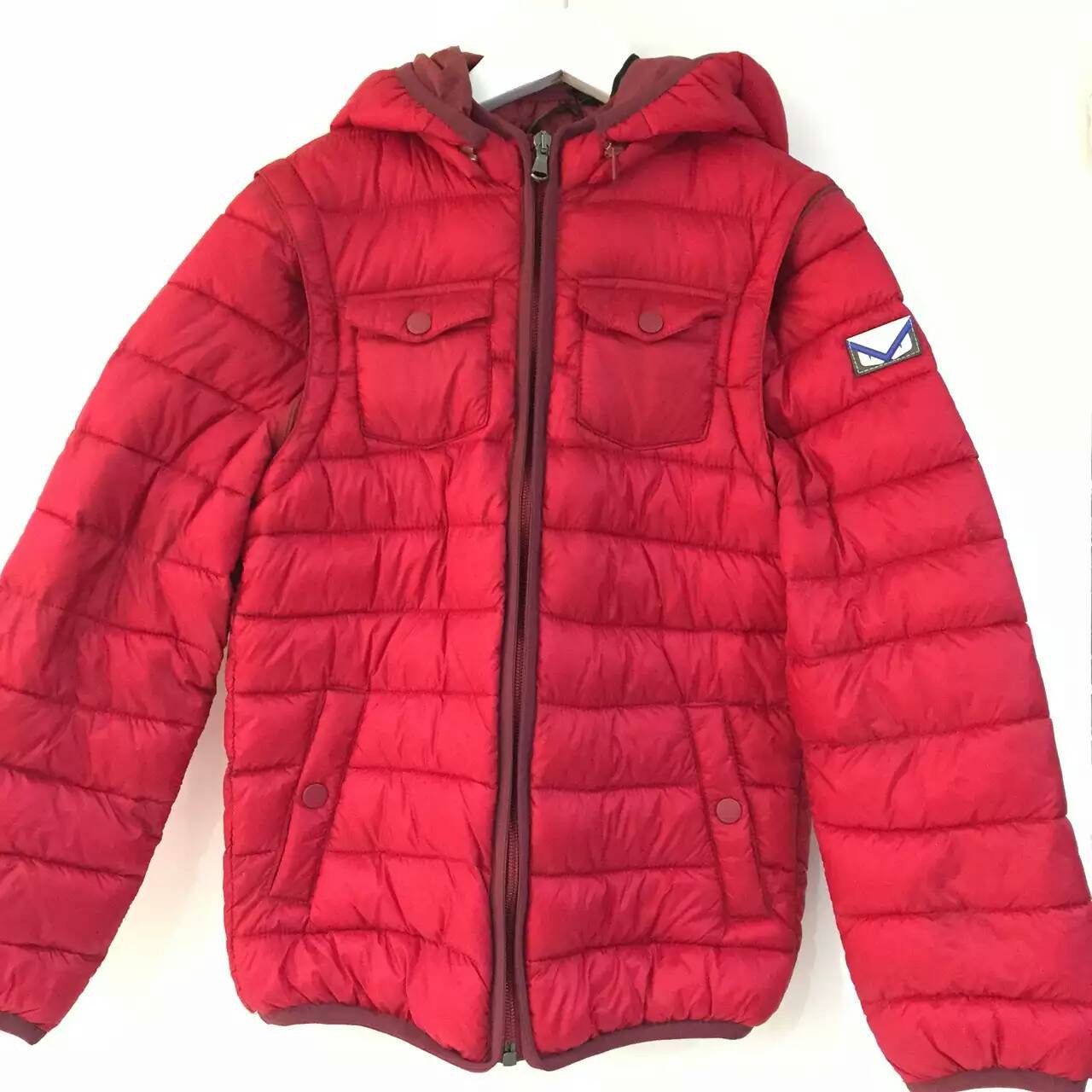 Boys Red Padded Down Hooded Jacket - CÉMAROSE | Children's Fashion Store