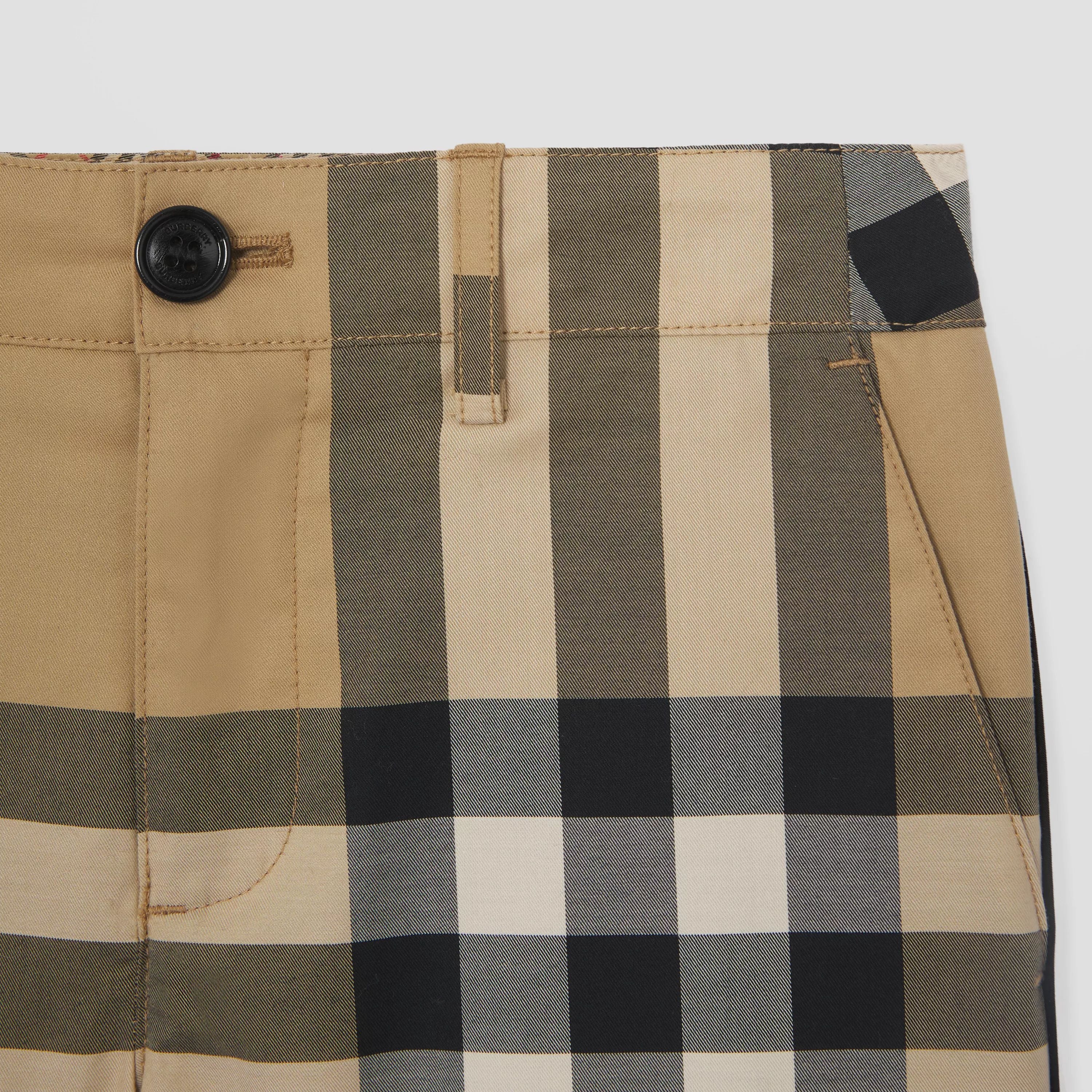 Boys Archive Beige Check Shorts