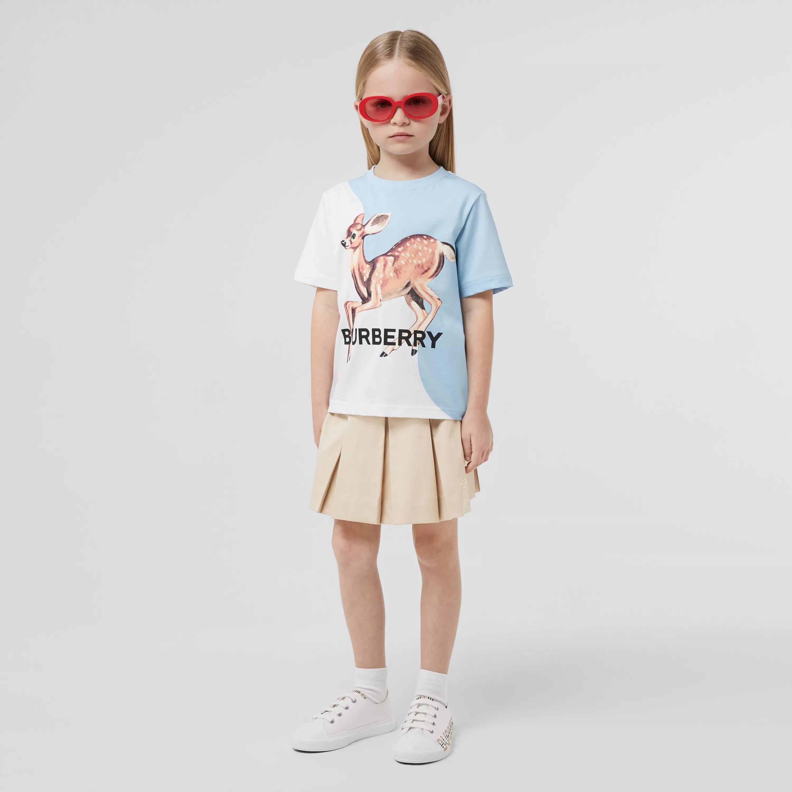 Boys & Girls Blue Deer Cotton T-Shirts