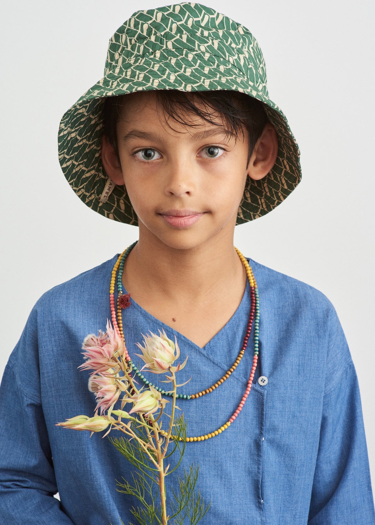 Boys & Girls Green Cotton Hat