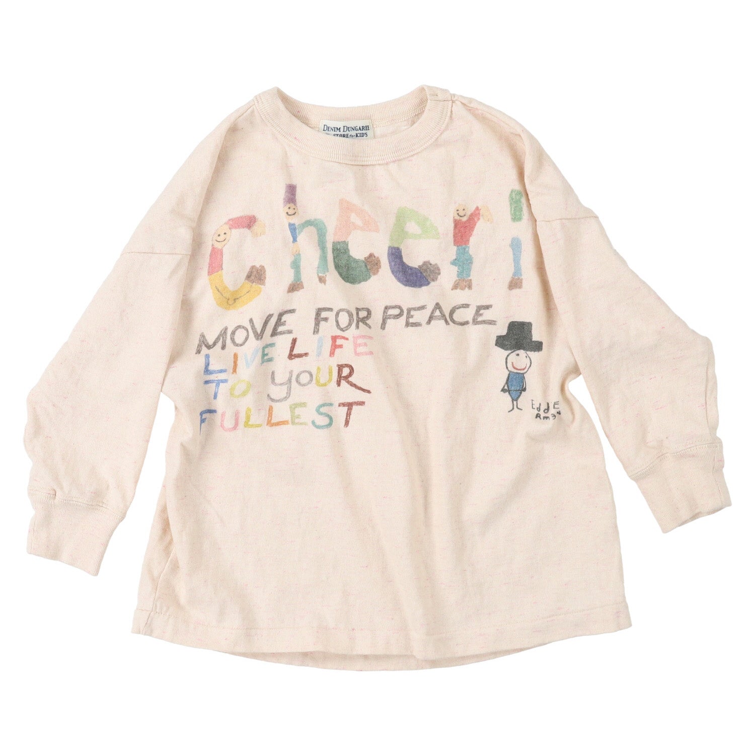 Boys & Girls Beige Cotton Long Sleeves T-Shirt