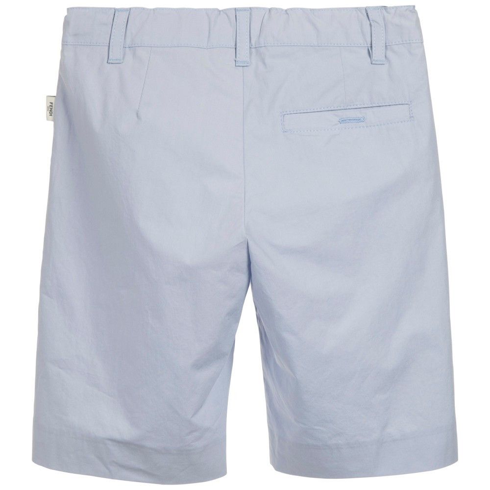 Boys Light Blue Cotton Bermuda Short With Buttons Trims - CÉMAROSE | Children's Fashion Store - 2