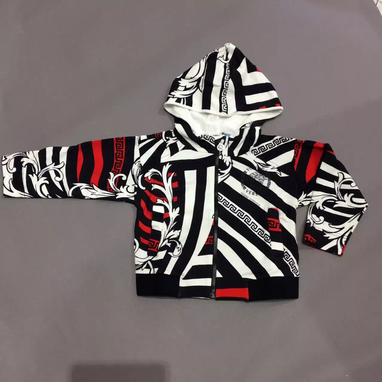 Boys Multicolor Stripe Hooded Zip-Up Top - CÉMAROSE | Children's Fashion Store