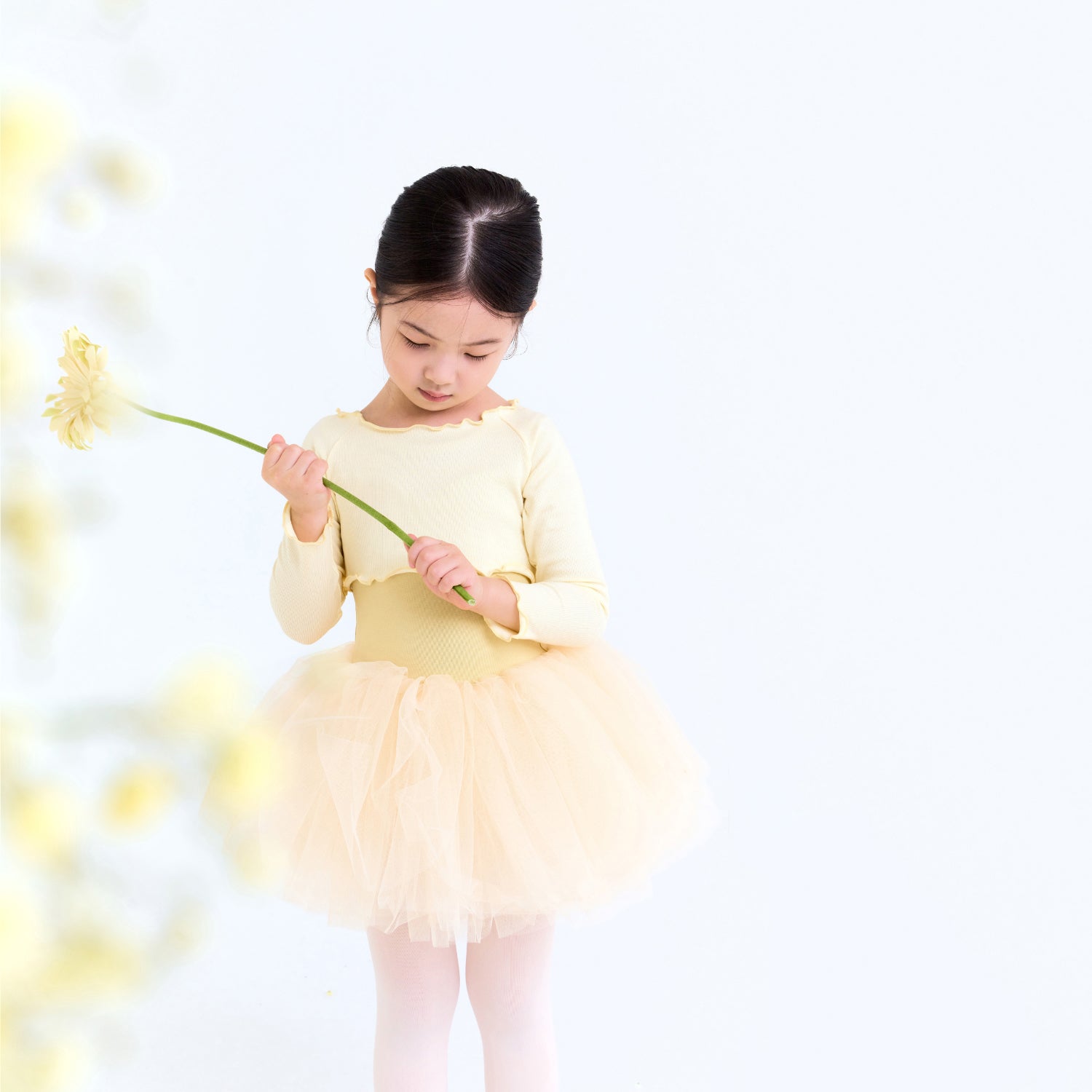 Girls Yellow Crop Ballet T-Shirt