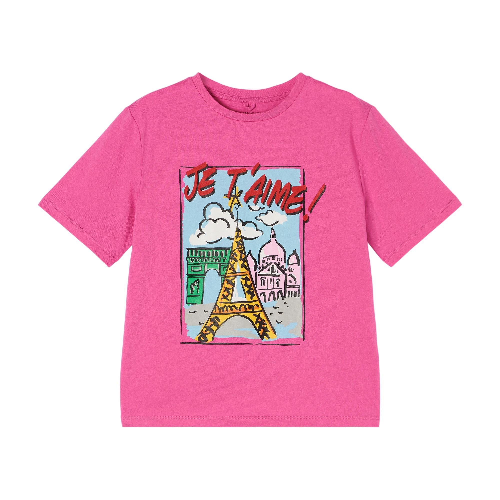 Boys & Girls Pink Printing Cotton T-Shirt