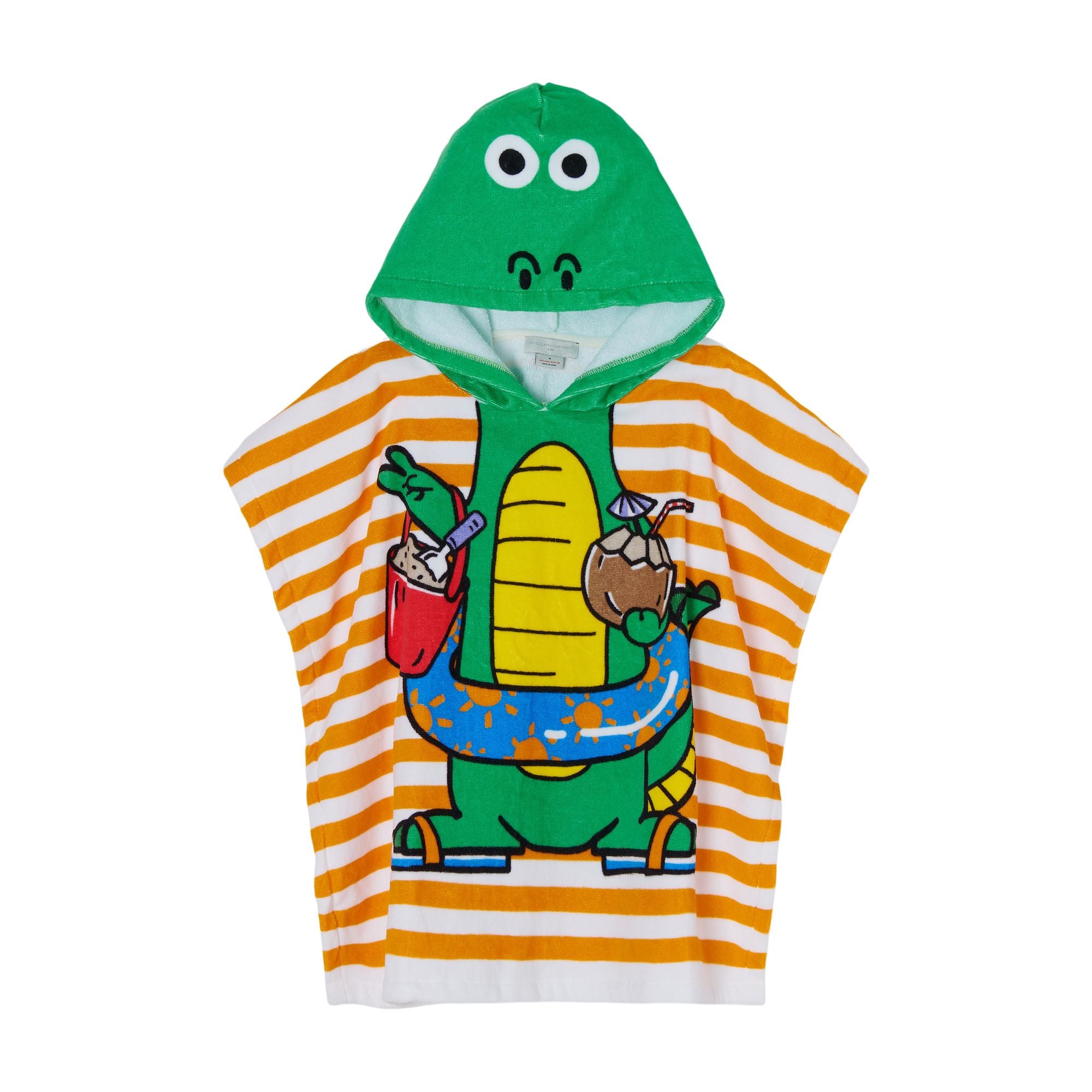 Boys & Girls Yellow Stripe Dinosaur Cotton Towel