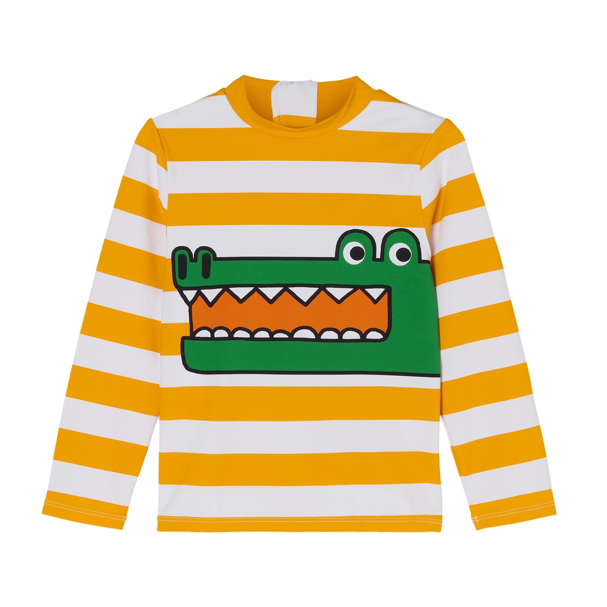 Boys Yellow Stripe Dinosaur Swimsuit