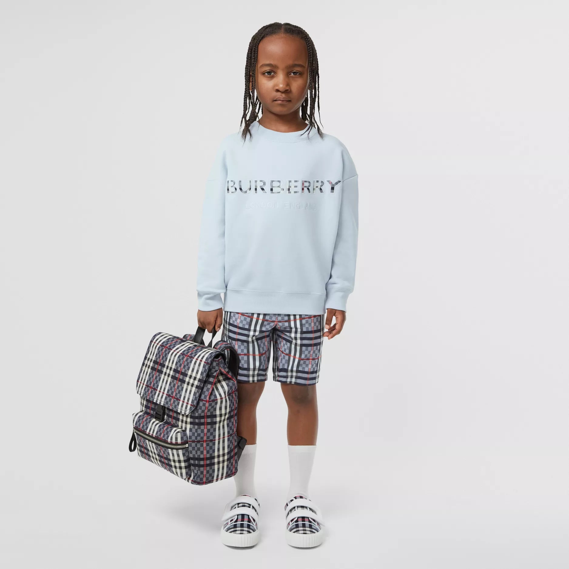 Boys & Girls Blue Logo Cotton Sweatshirt