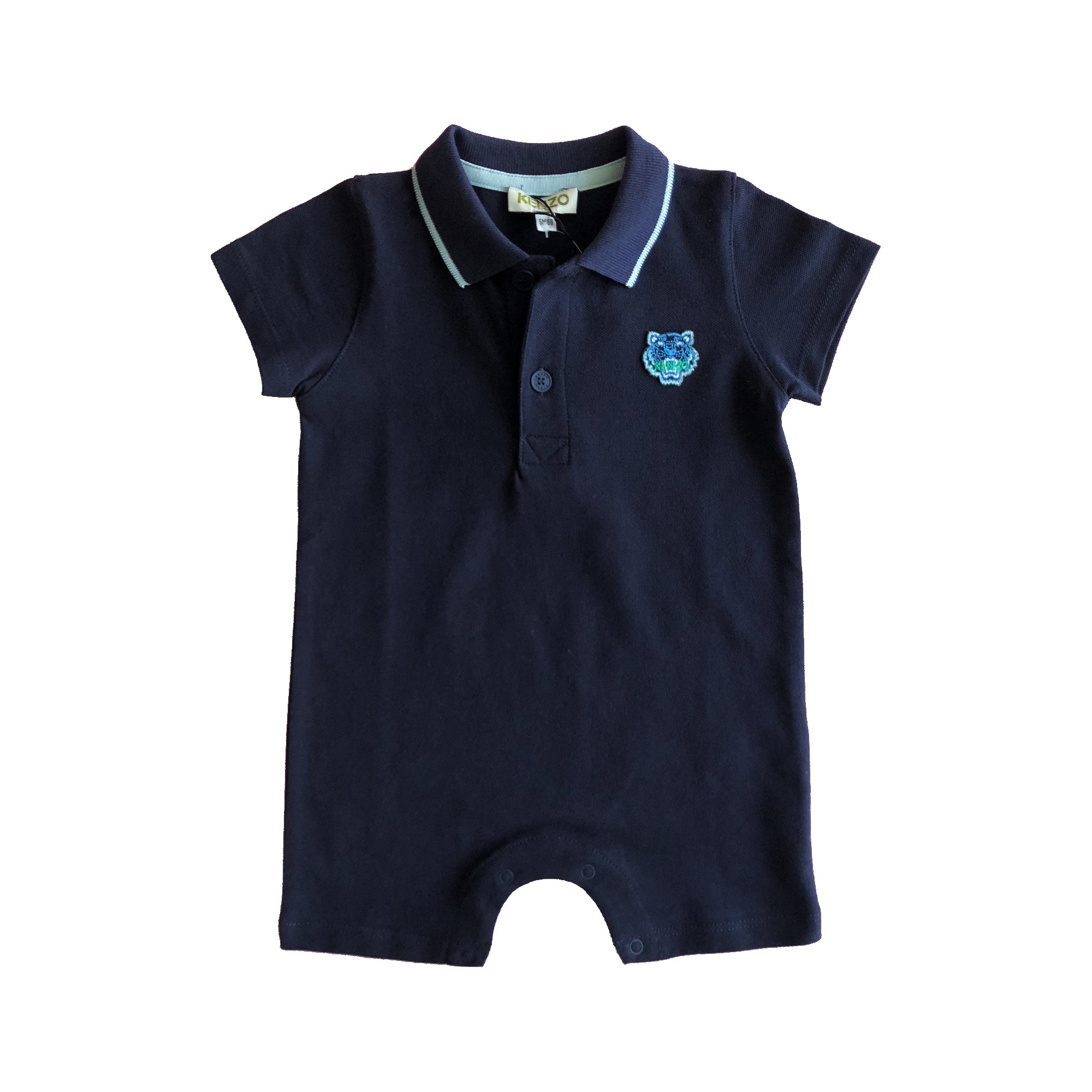 Baby Boys Navy Cotton Babysuit