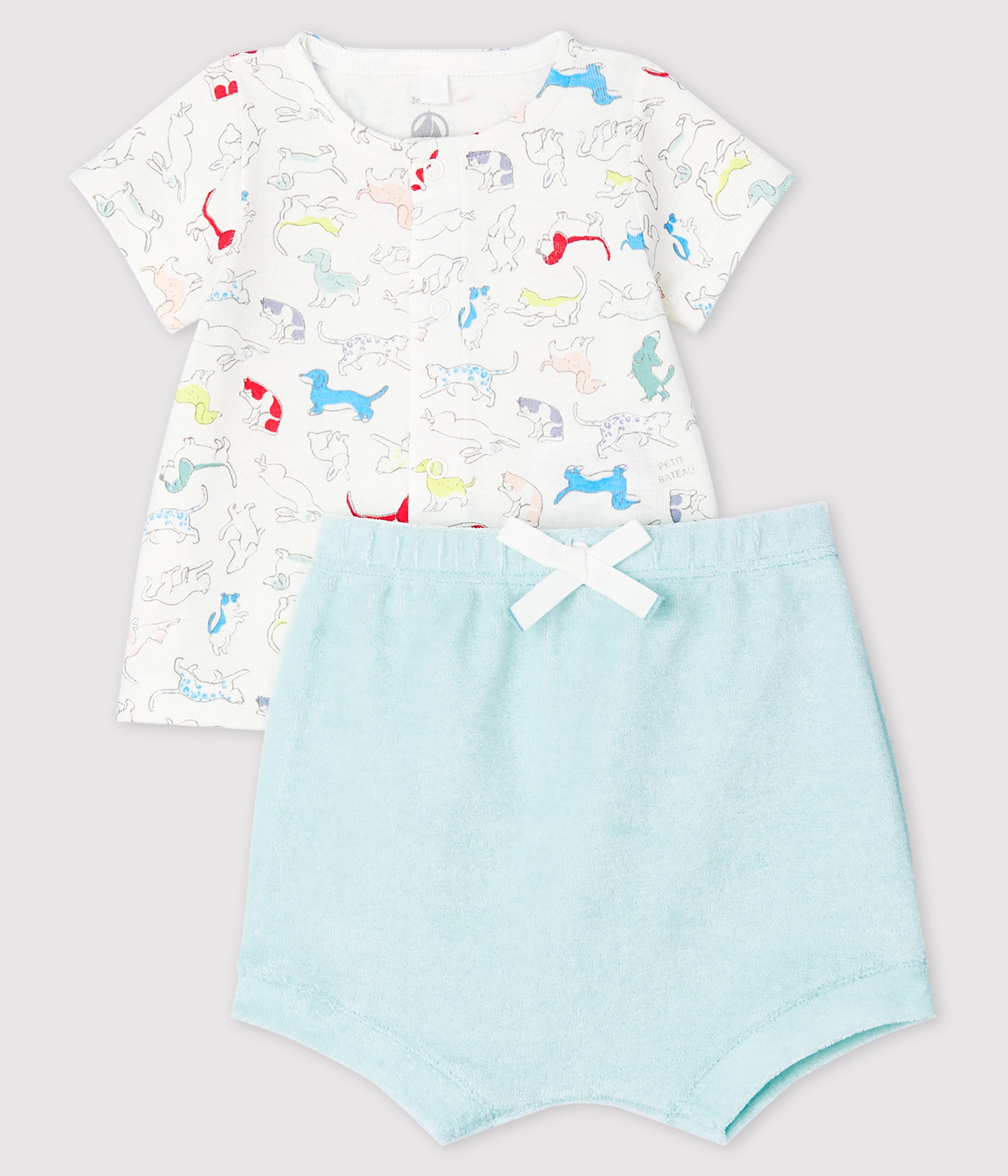 Baby Boys Blue Cotton Set