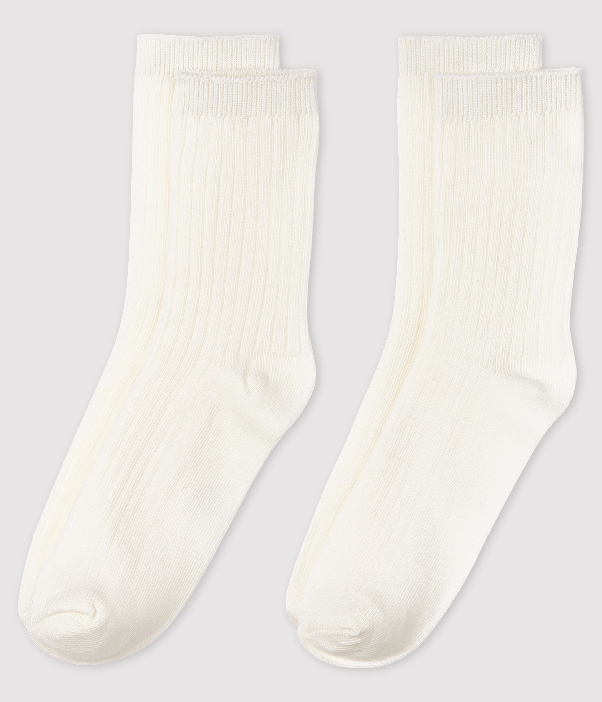 Boys & Girls White Cotton Socks Set (2 Pack)