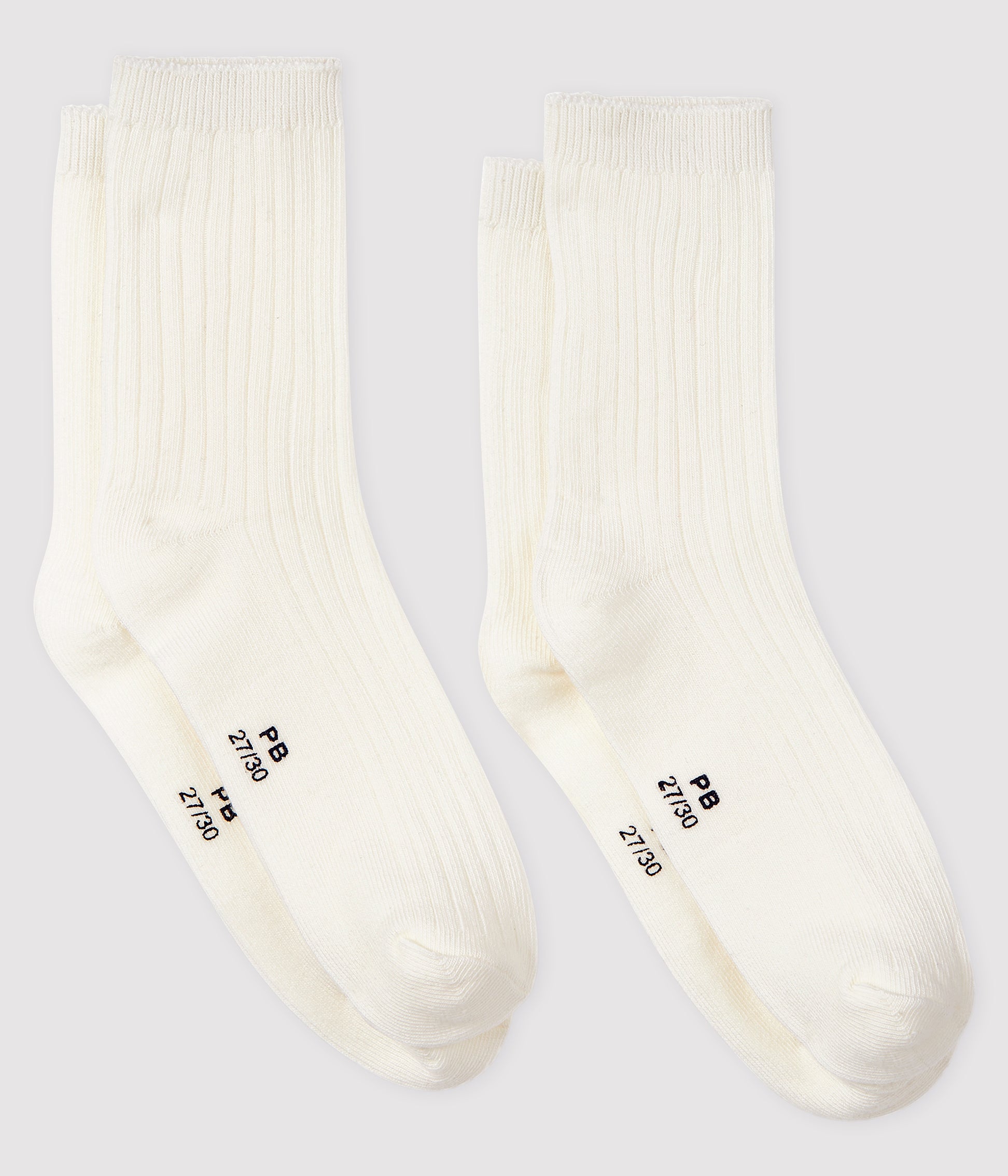 Boys & Girls White Cotton Socks Set (2 Pack)