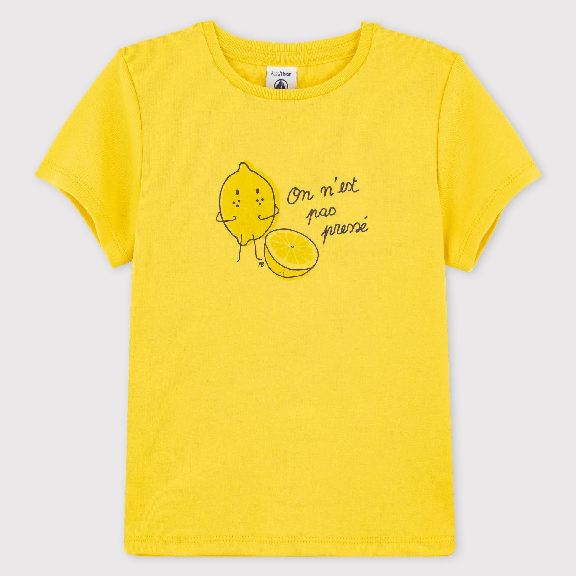 Boys & Girls Yellow Cotton T-Shirt